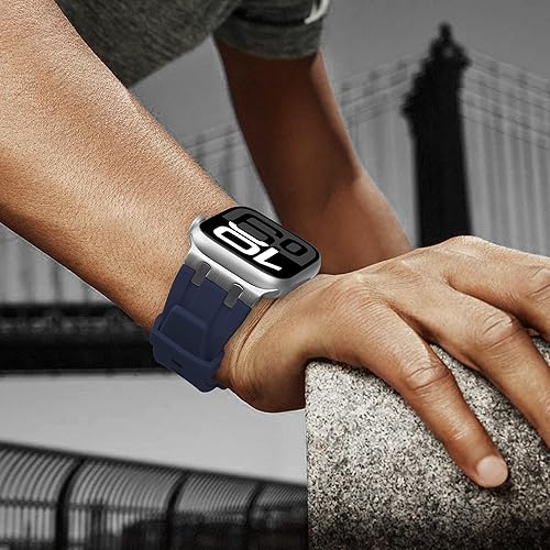 Miniatura 7 de Correa deportiva de silicona suave compatible con Apple Watch Ultra Band de 1.929 in 1.811 in 1.772 in 1.732 in 1.654 in, pulseras de repuesto