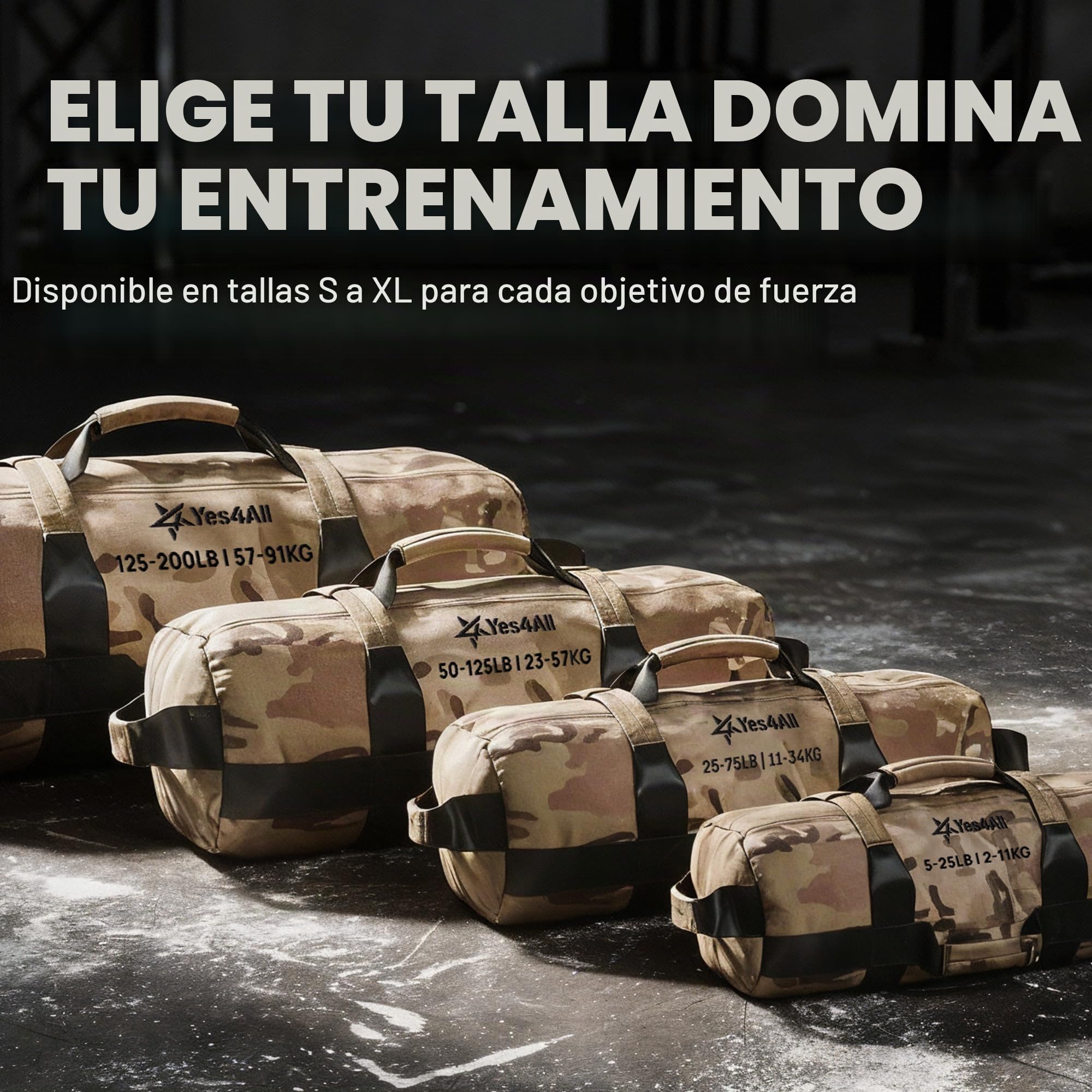 Yes4All Ajustable Saco lastrado 2-90 kg - Power Bag Ideal para el Entrenamiento de Running, Saco Arena para Muchos Entrenamientos Funcionales, Rucking, Fitness, Fuerza y Resistencia