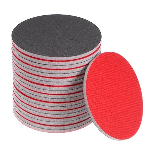 uxcell Esponja de lijado de grano 600 de 5 pulgadas, con gancho y bucle, disco de lijado húmedoseco para paneles de yeso de madera, metal, 20 uds