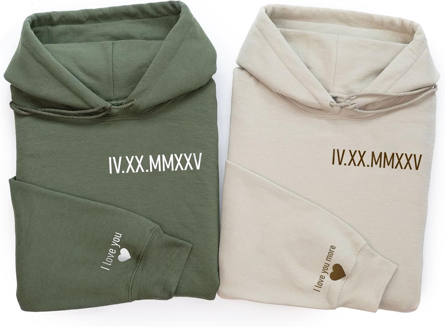 Intriklo Personalized Couples Embroidered Sweatshirt, Custom for Him and Her, Matching Couple Outfit Sweater