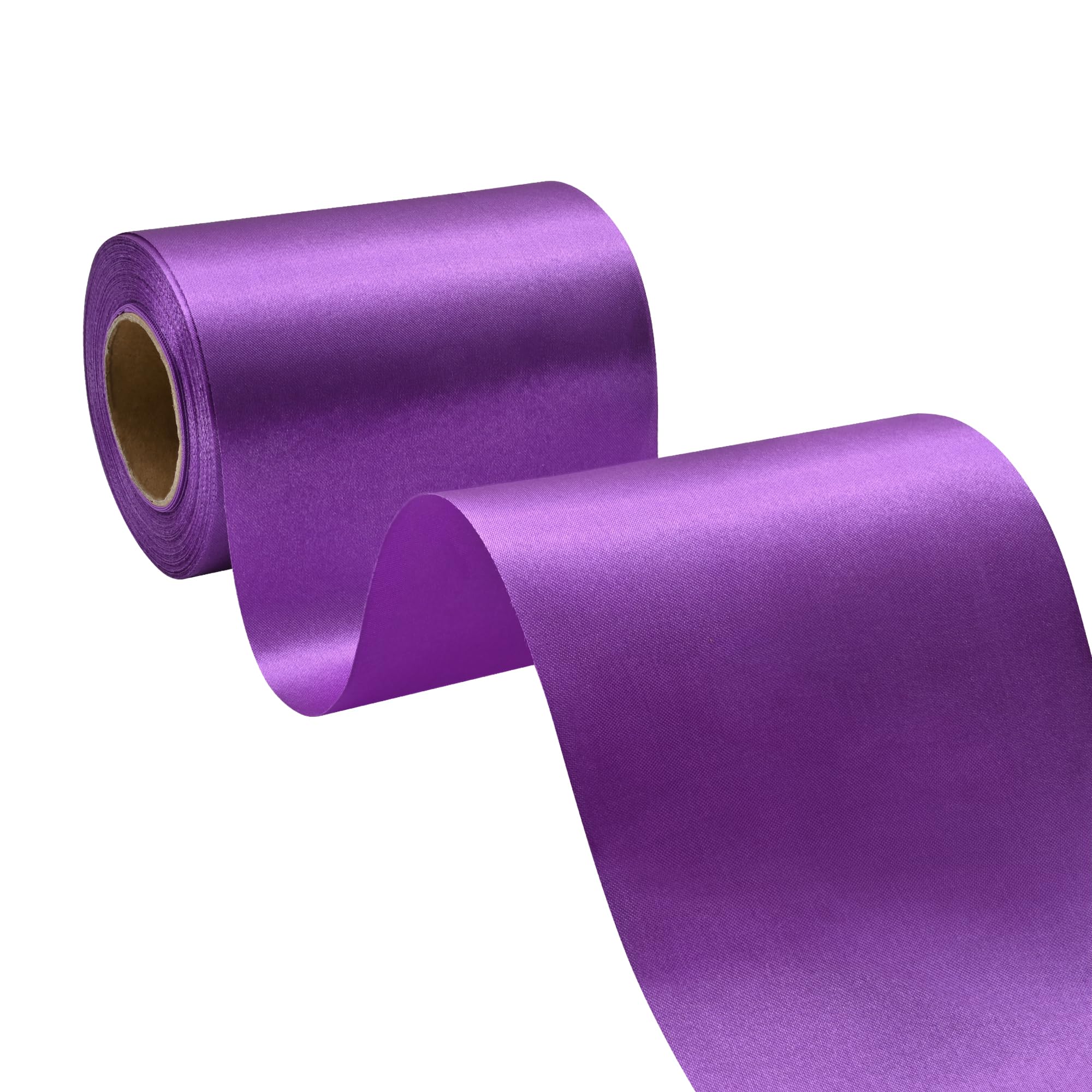 Amazon.com: BVIEAKD Wide Purple Satin Ribbon 4 Inch x 25 Yards Solid ...
