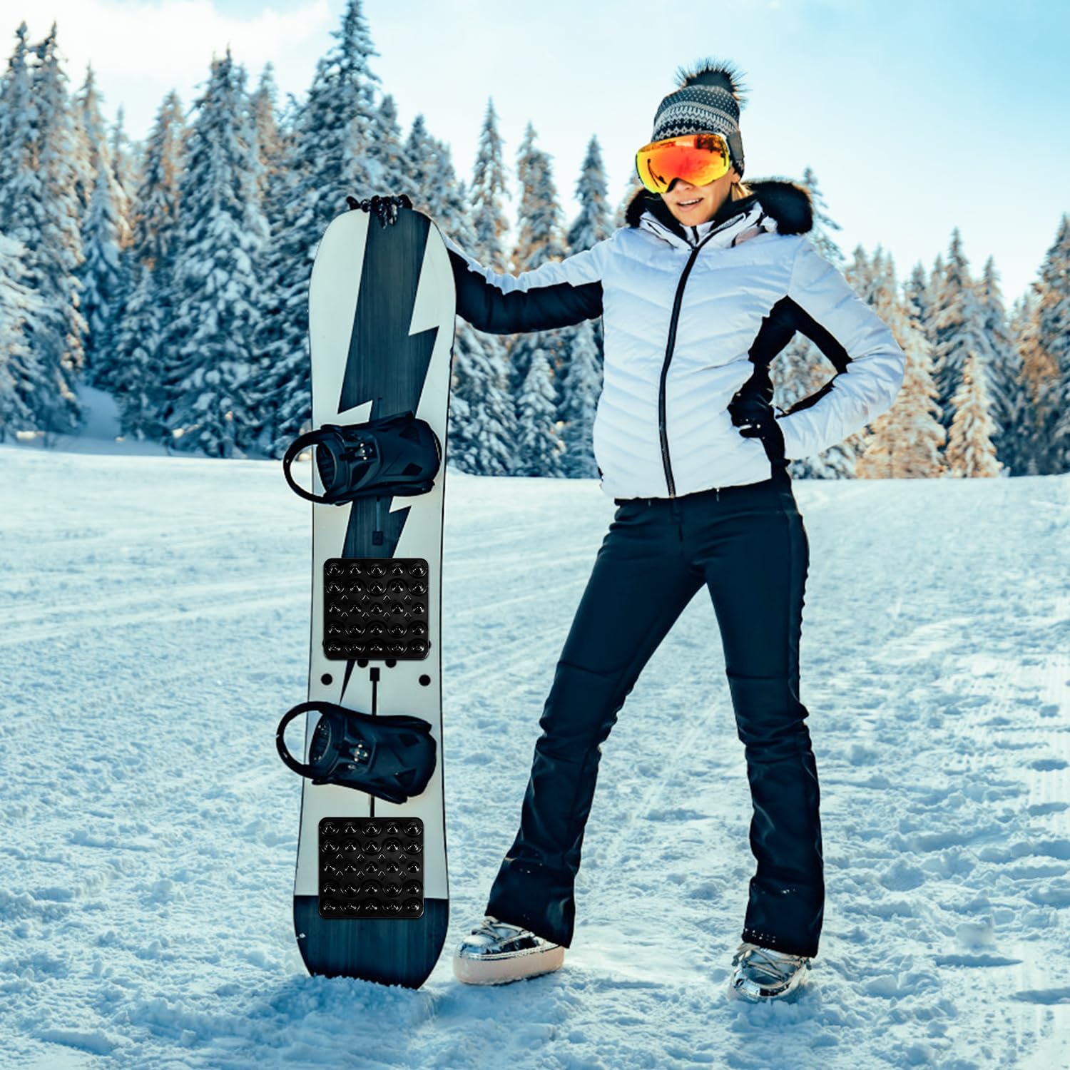 PEUTIER Snowboard Stomp Pads Antidérapant Tapis Autocollant Spike Extra Grip pour Ski Neige