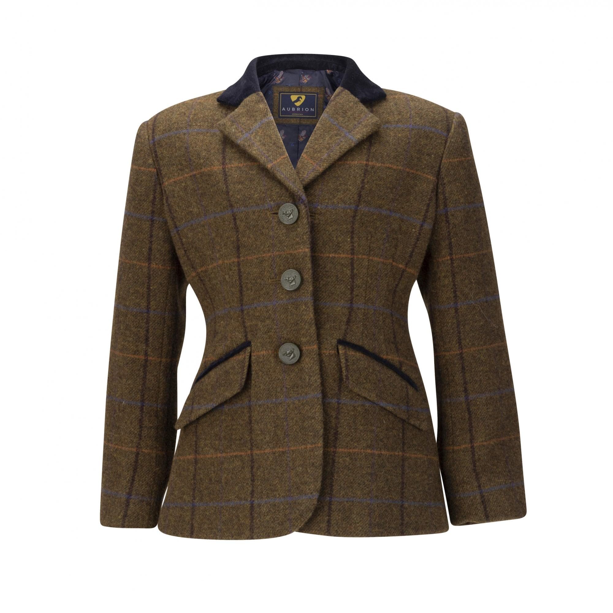 Shires Aubrion Saratoga Childs Riding Jacket - Oak Brown Check Size: 3