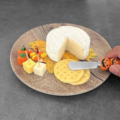 Miniatura 5 de Supreme Housewares Jack-o'-lantern - Esparcidores de queso, mangos de resina pintados a mano con cuchillas de acero inoxidable para untar queso