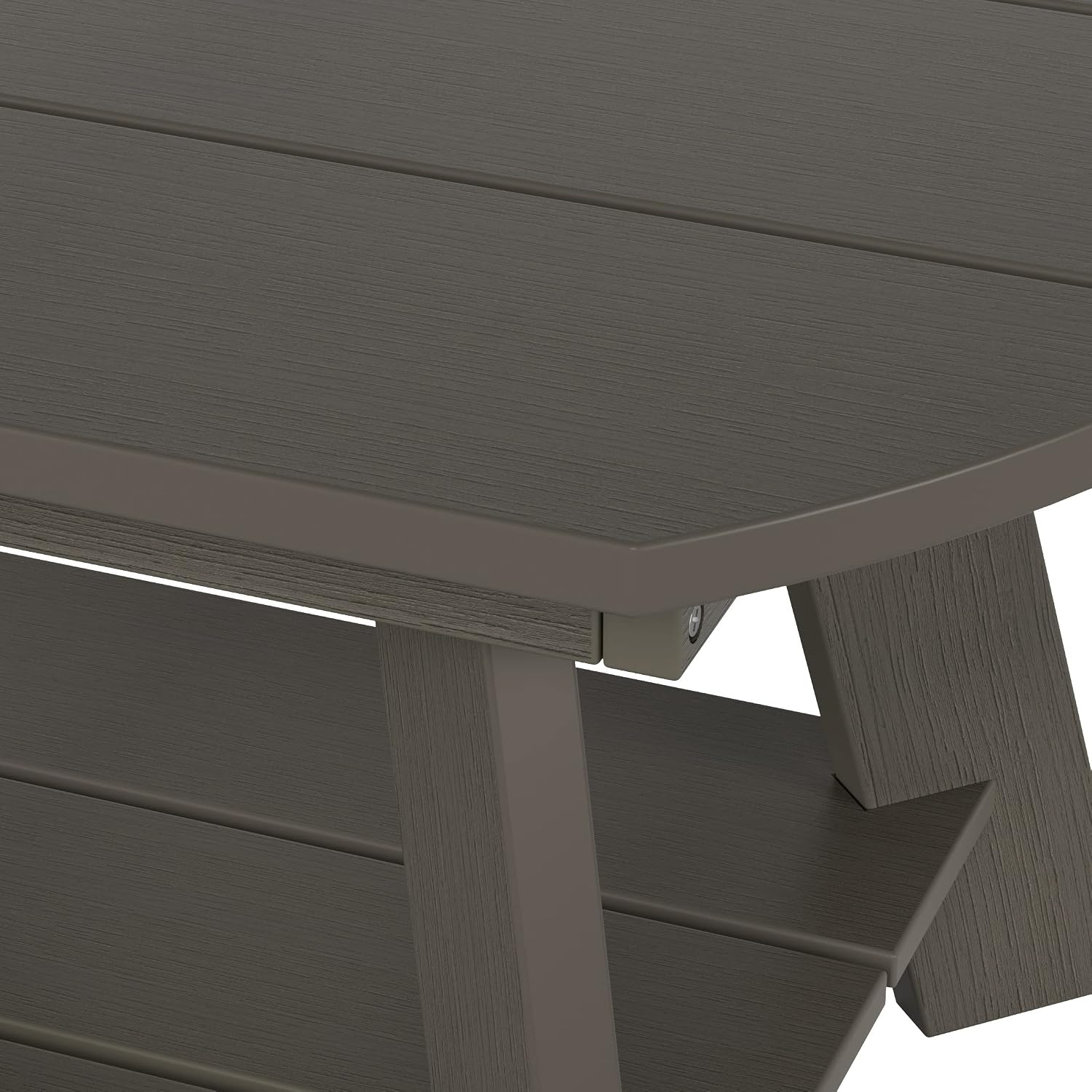WestinTrends Tuscany Outdoor Coffee Table, All Weather HIPS 2 Tier Patio Adirondack Coffee Table, Charcoal Gray