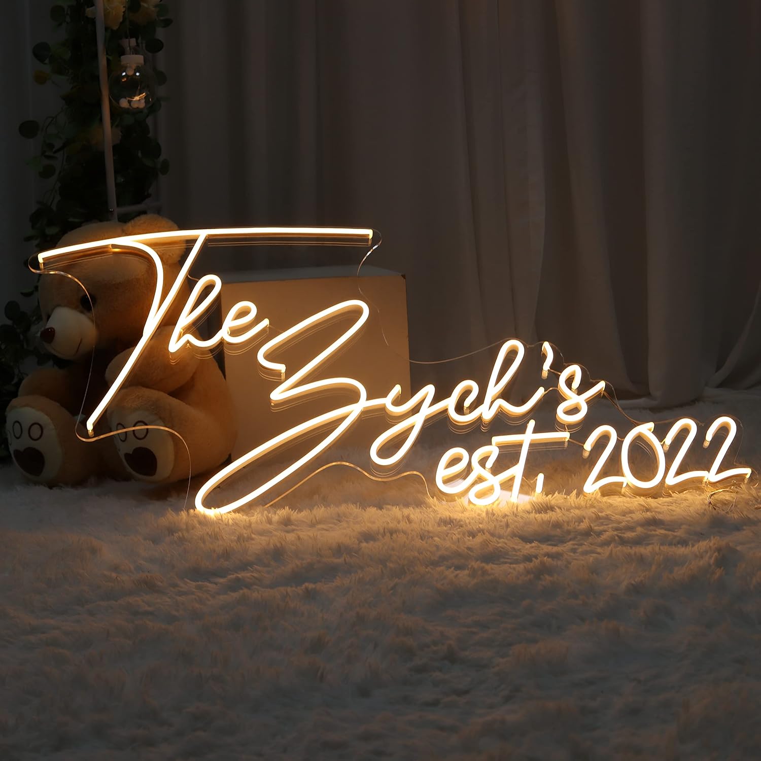 Custom Neon Signs for Wedding Signs, Custom LED Neon Signs for Wall Decor, Personalized Neon Name Lights for Wedding Bedroom Home Decor Party Birthday Gifts Shop Business Large Logo Neon Sign