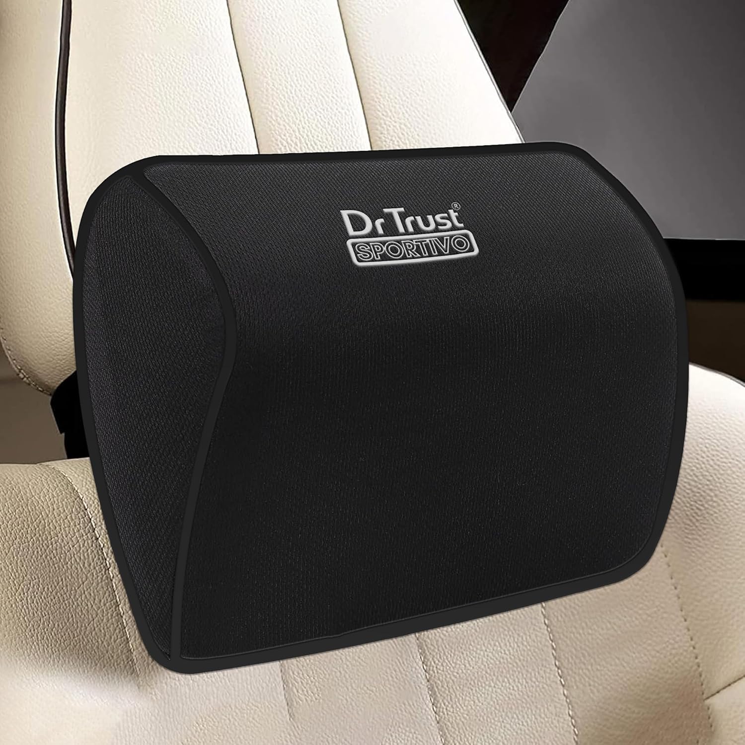 Dr Trust USA Orthopedic Neck Rest Car Seat Cushion Memory Foam Pillow Automobile Seat Headrest Small Sciatica Back Support -353 (Pack of 1)
