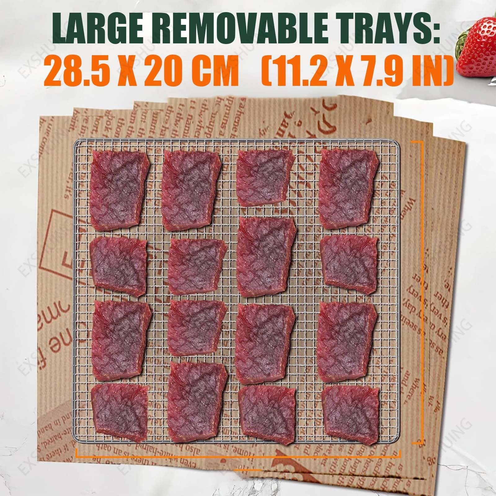 Suszarka Do Owoców Ze Stali Nierdzewnej Z Cyfrowym Timerem, Moc 800 W, Duże Tace Na Suszone Owoce, Warzywa, Zioła, Mięso I Przysmaki Dla Psów, Technologia Równomiernego(6 Trays)