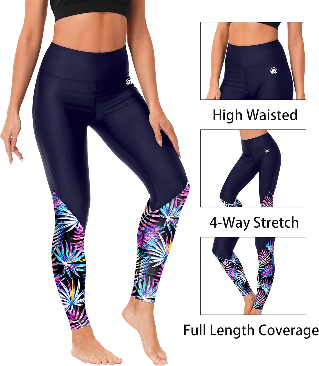 AOBUTE Women Swim Pants UPF 50+ Rash Guard Pants High Waisted Swimming Leggings - Image 3