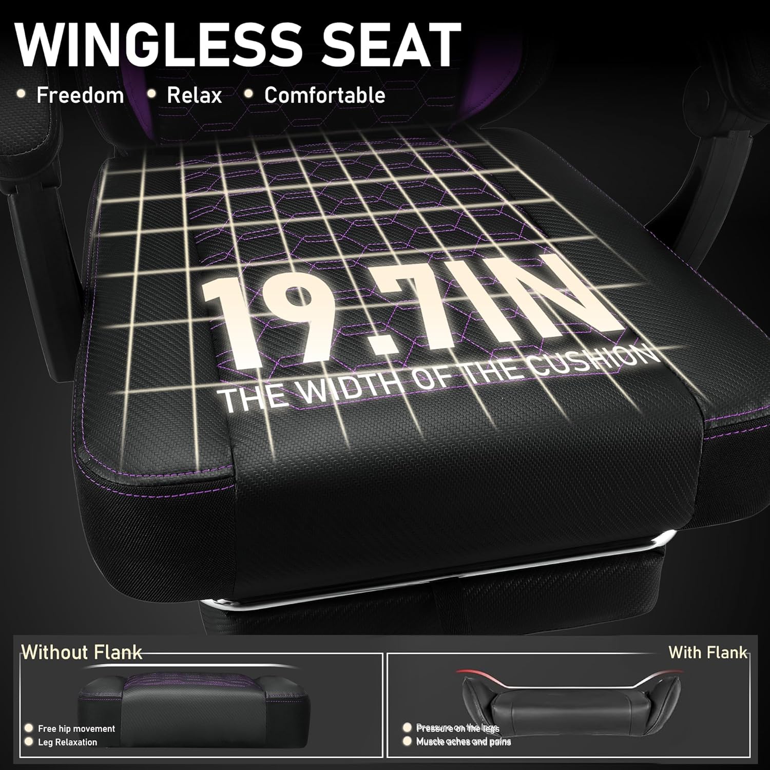 WAILOR Gaming Chair with Pocket Spring Cushion, Video Game Computer Chair with Footrest for Adults, High Back Gamer Leather Chair with Headrest and Lumbar Support for Office Gaming 300LBS