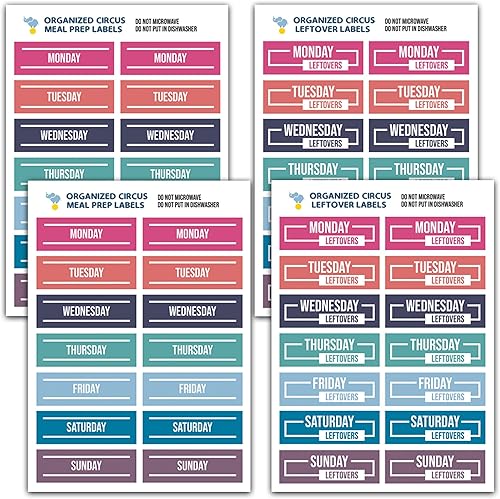 Etiquetas de alimentos reutilizables para contenedores de alimentos, 56 etiquetas adhesivas estáticas para refrigeradorcongelador, almacenamiento de