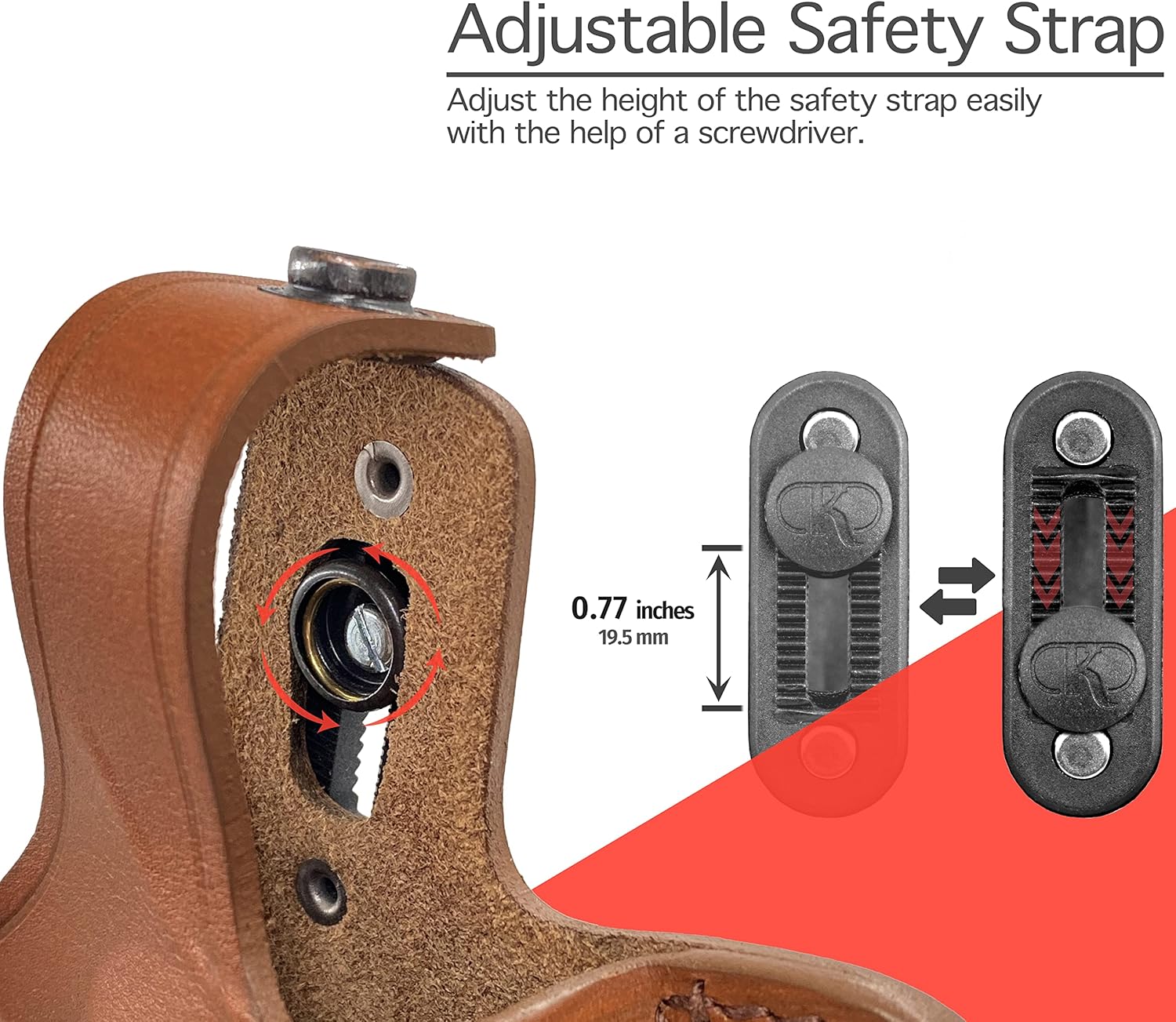 Genuine Leather 2 Slot Pancake Holster for Smith & Wesson .357 Magnum .45 .38 Cal K Frame 6-7 Shot Revolver, Adjustable Snap Right Hand Open-End Holster