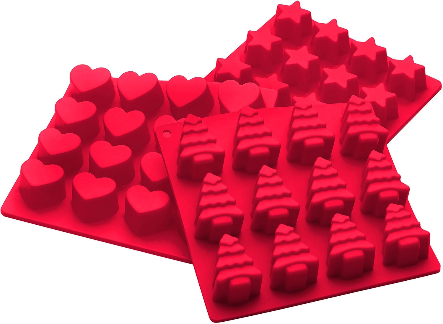 StarPack Premium Silicone Christmas Candy Molds (3 Pack) High Heat Resistant to 600°F, Perfect for Holiday Candies, Chocolates, Soap, Gummies, and Ice