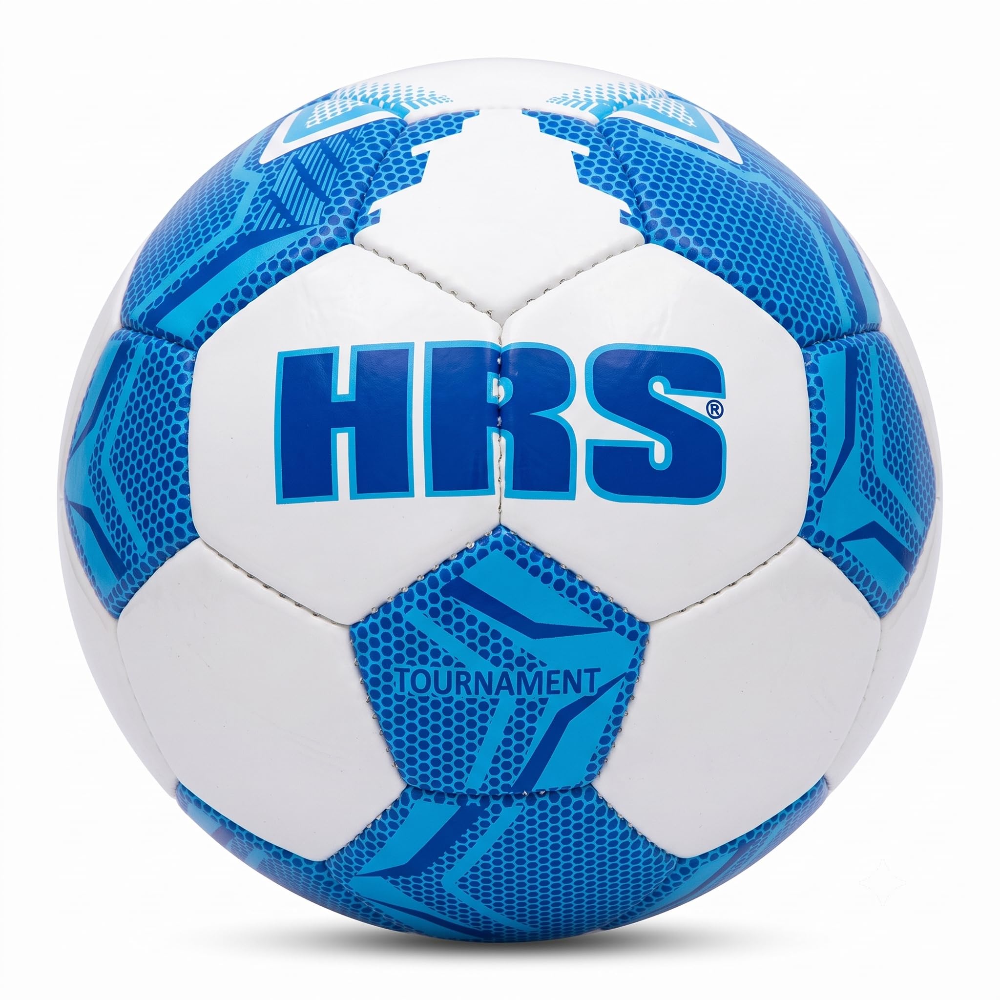 HRS Tournament Glossy PVC Football Size 5 - Premium Hand Stitched Official Match Ball for Adults, Youth, Club & Training (Blue/White)-image-30