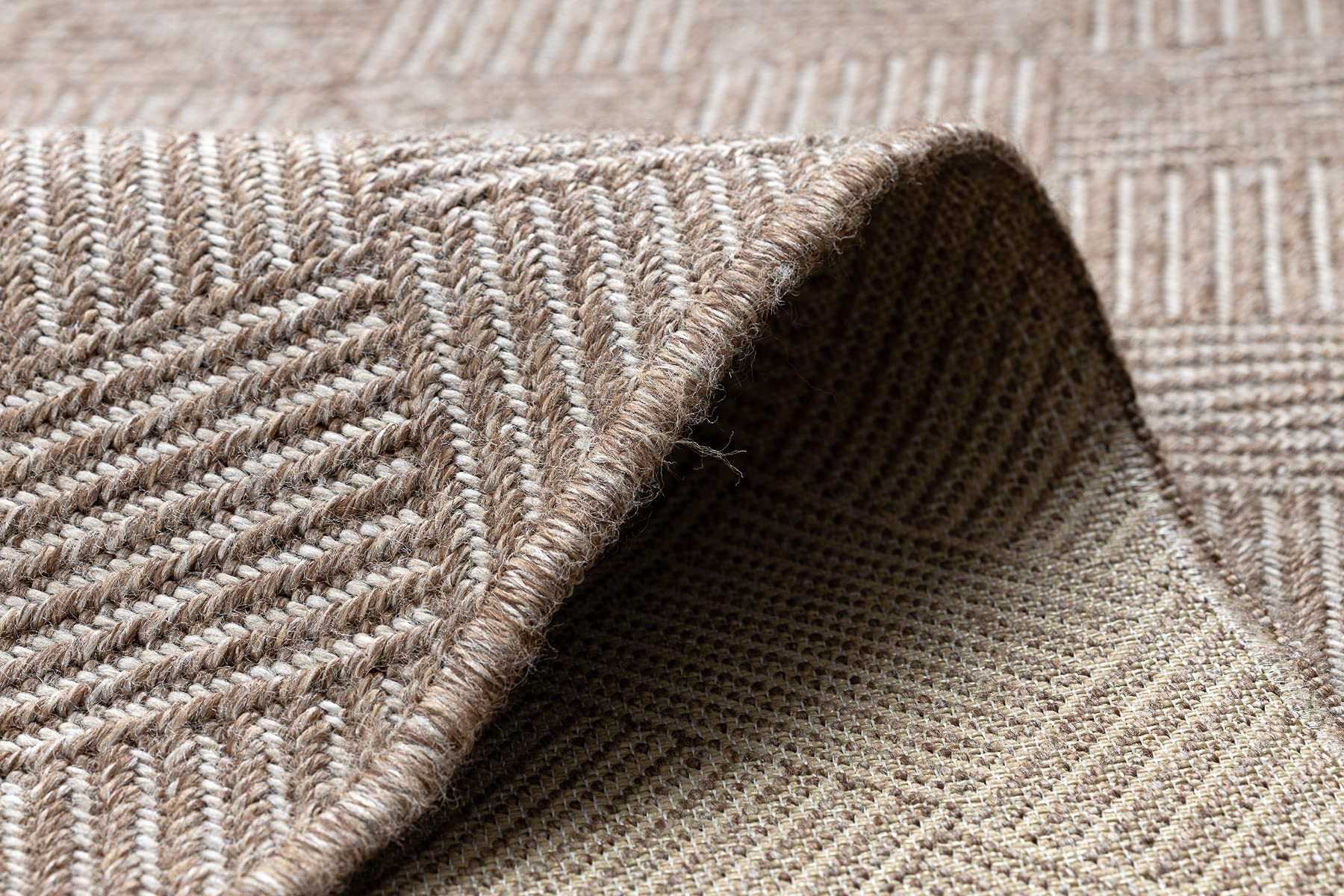 Dywan House SISAL 40350 diamenty, płasko tkany, efekt wełny beżowy 80x150 cm beżowy