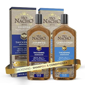 Tio Nacho Thickening Shampoo & Conditioner Set for Thinning Hair Hair Loss Shampoo for Men & Women + Thickening Conditioner with Natural Extracts to Volumize Hair Paraben Free, 14 fl oz Each