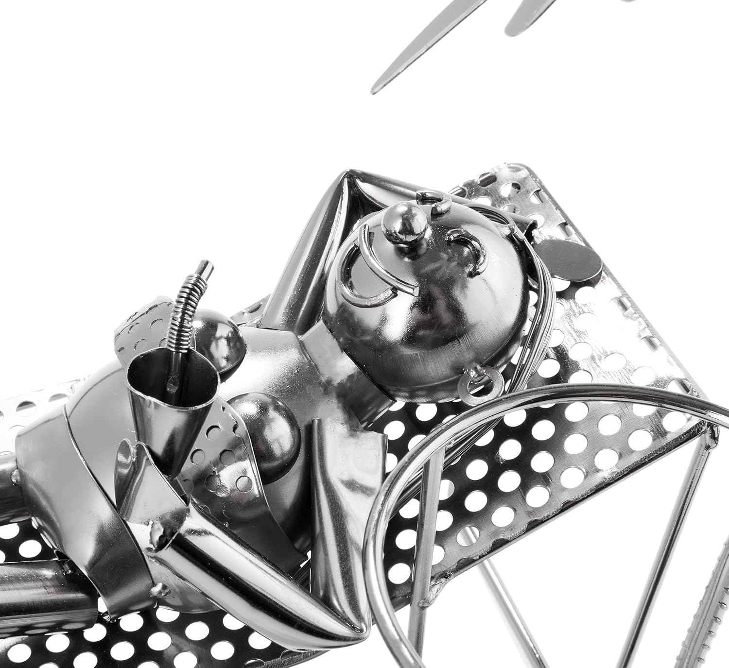 BRUBAKER Wine Bottle Holder Vacationer - Metal Sculpture Bottle Stand with Palm Tree and Lounger - Wine Gift with Greeting Card