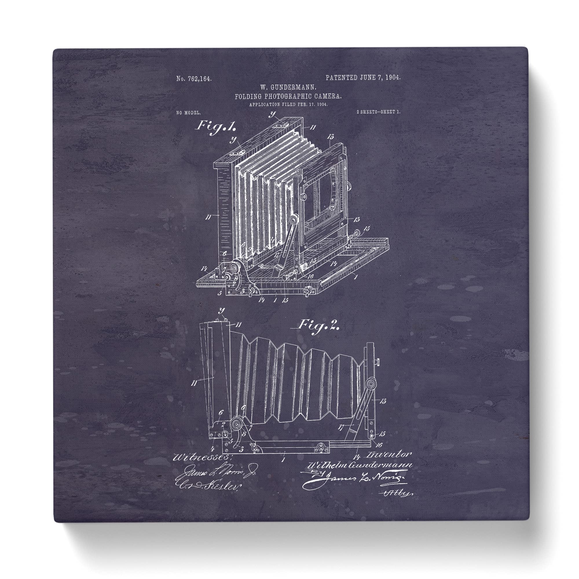 Camera Patent Dark Canvas Print, Mixed, 35L x 35W cm - Image 3