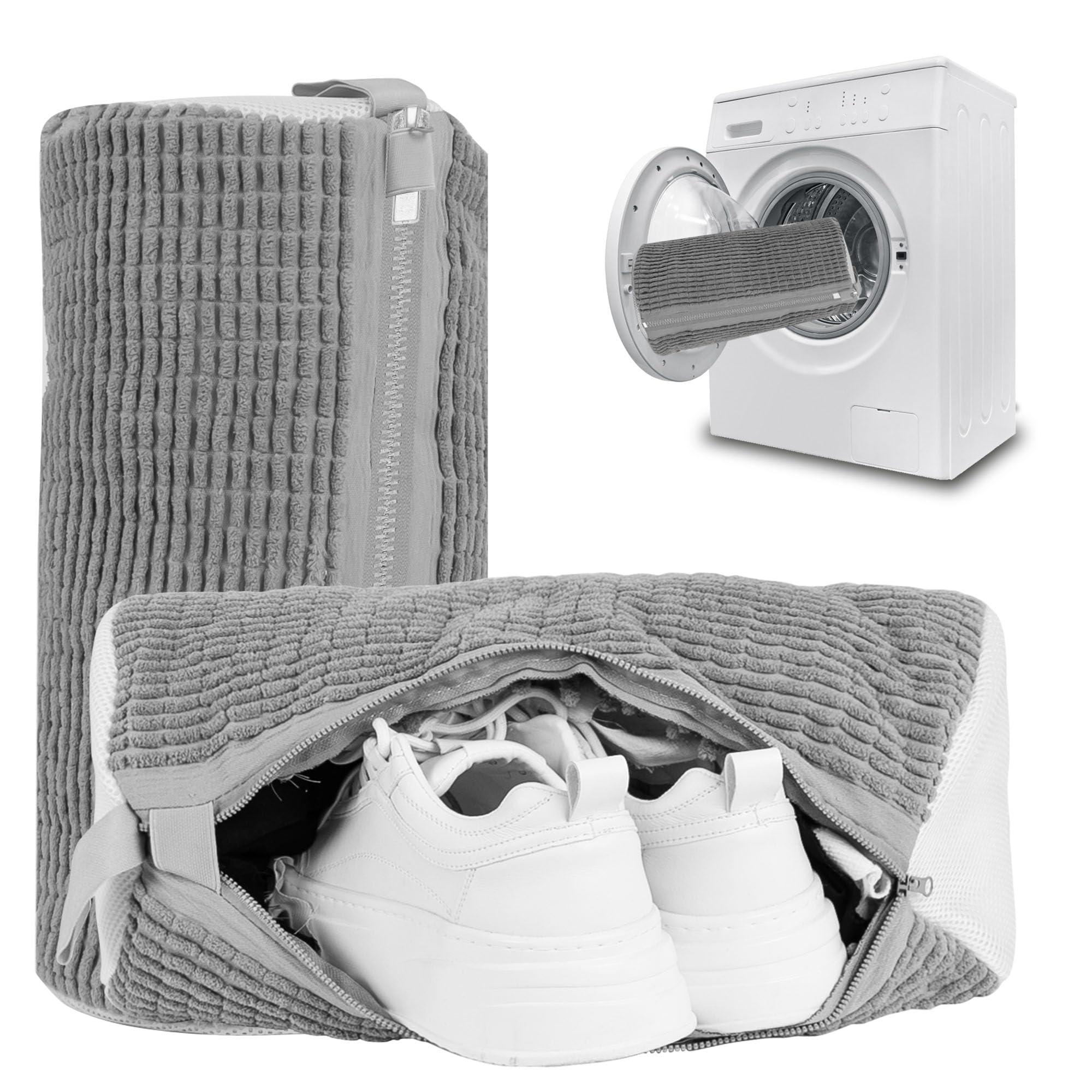 Shoe Washing Machine Bag,2PCS Reusable Shoe Washing Bag for Washer and Dryer,Laundry Shoe Bag for Sneaker Tennis Shoes Gym Shoes Fit All Shoe Size, Grey-image-26