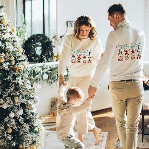 Miniatura 5 de FINGERINSPIRE Plantillas de decoración de 4 gnomos de Feliz Navidad de 11.7 x 8.3 pulgadas, A4, plantillas de pintura de dibujo reutilizables para