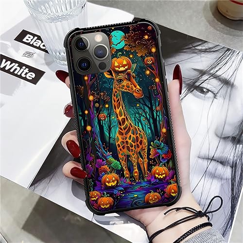 Vista 168 de Funda compatible con iPhone 12/12 Pro, funda de invasión de vaca alienígena OVNI, parte trasera de vidrio templado + funda protectora de silicona