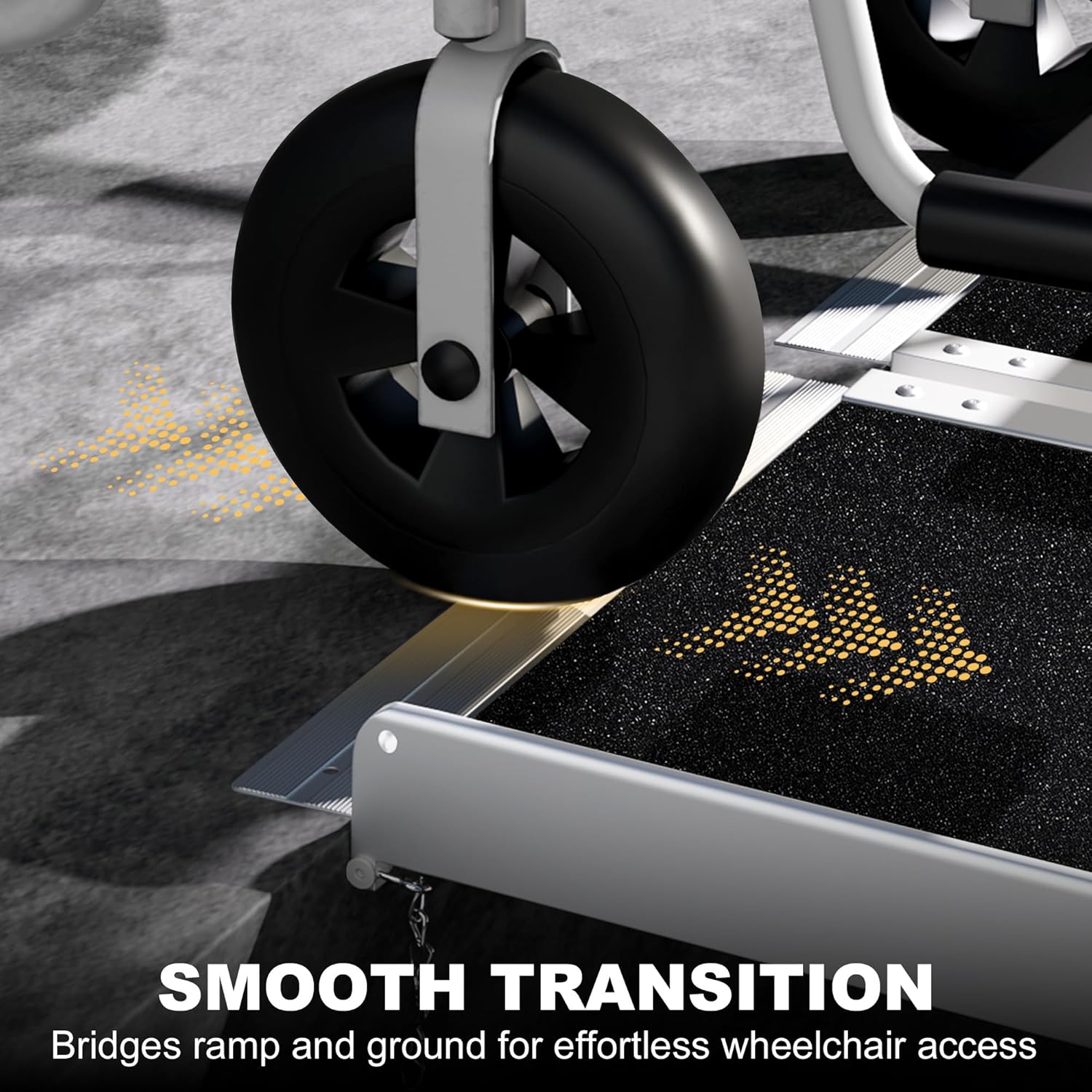 HOMCOM Wheelchair Ramp 10FT, Folding Aluminum Threshold Ramp with Non-Slip Surface, Transition Plate, 594lbs Weight Capacity for Home, Doorways, Curbs, Steps