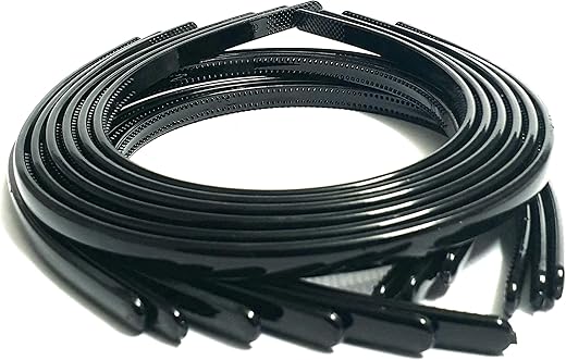ANNA CREATIONS® Girls Set Of 6 Plastic Hair Bands-black