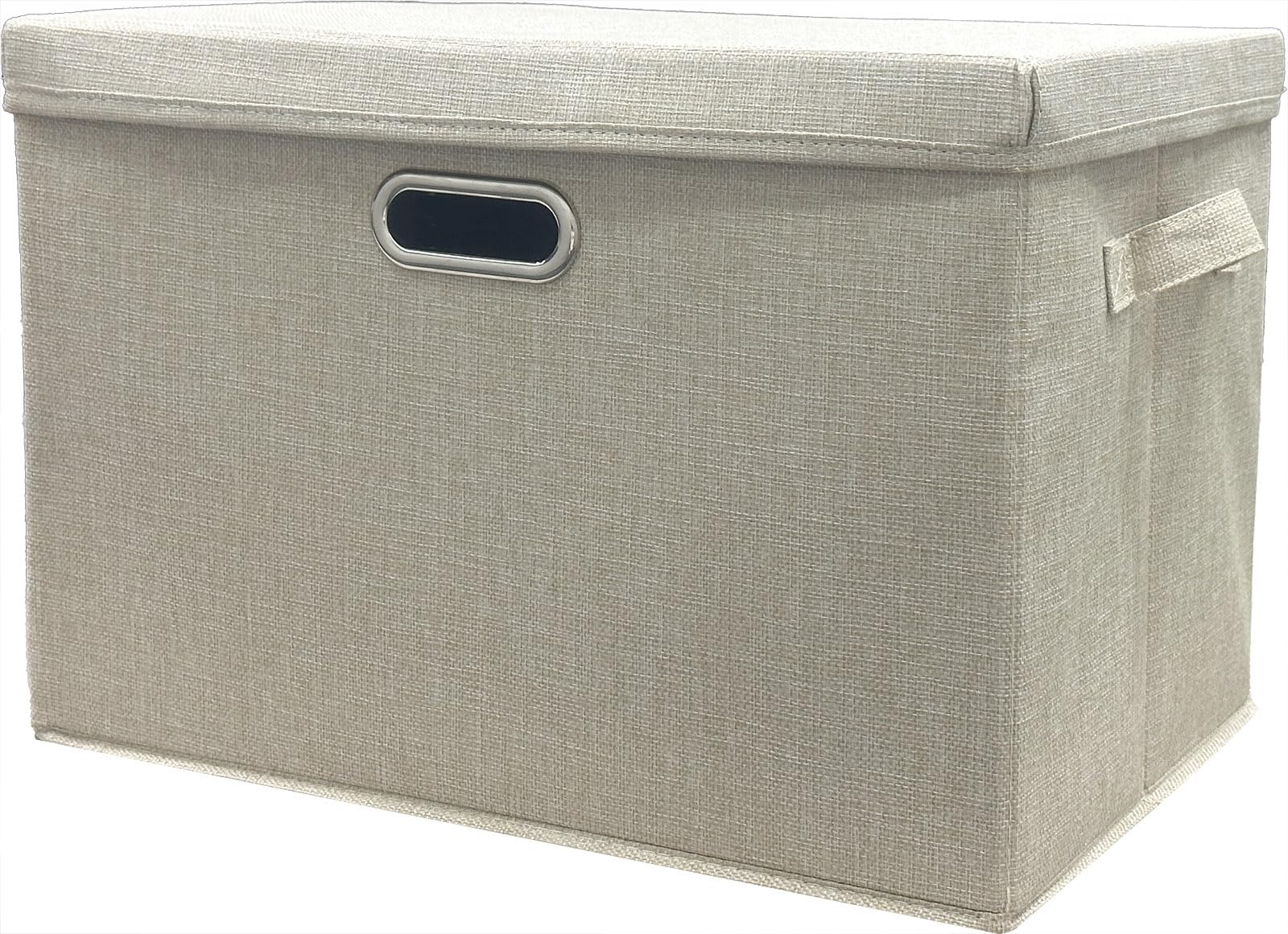 TempFoo Storage Boxes with Lids Fabric, 1pc 38 L Collapsible Beige Large