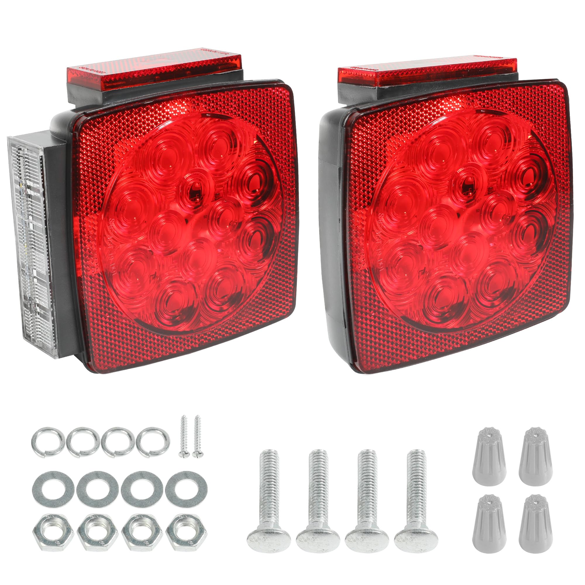 RACOONA Trailer Lights,12V LED Trailer Lights,Car Accessories Boat Trailer Lights Led Tail Lights,Submersible Left and Right Trailer Lights Stop Tail Turn Signal Lights for Under 80”Boat Trailer Truck