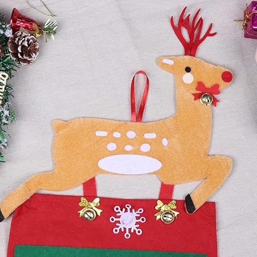 Miniatura 7 de PRETYZOOM Calendario de Adviento de Navidad para colgar en la pared, decoración de bricolaje, cuenta regresiva, tela, calendario de Adviento de tela