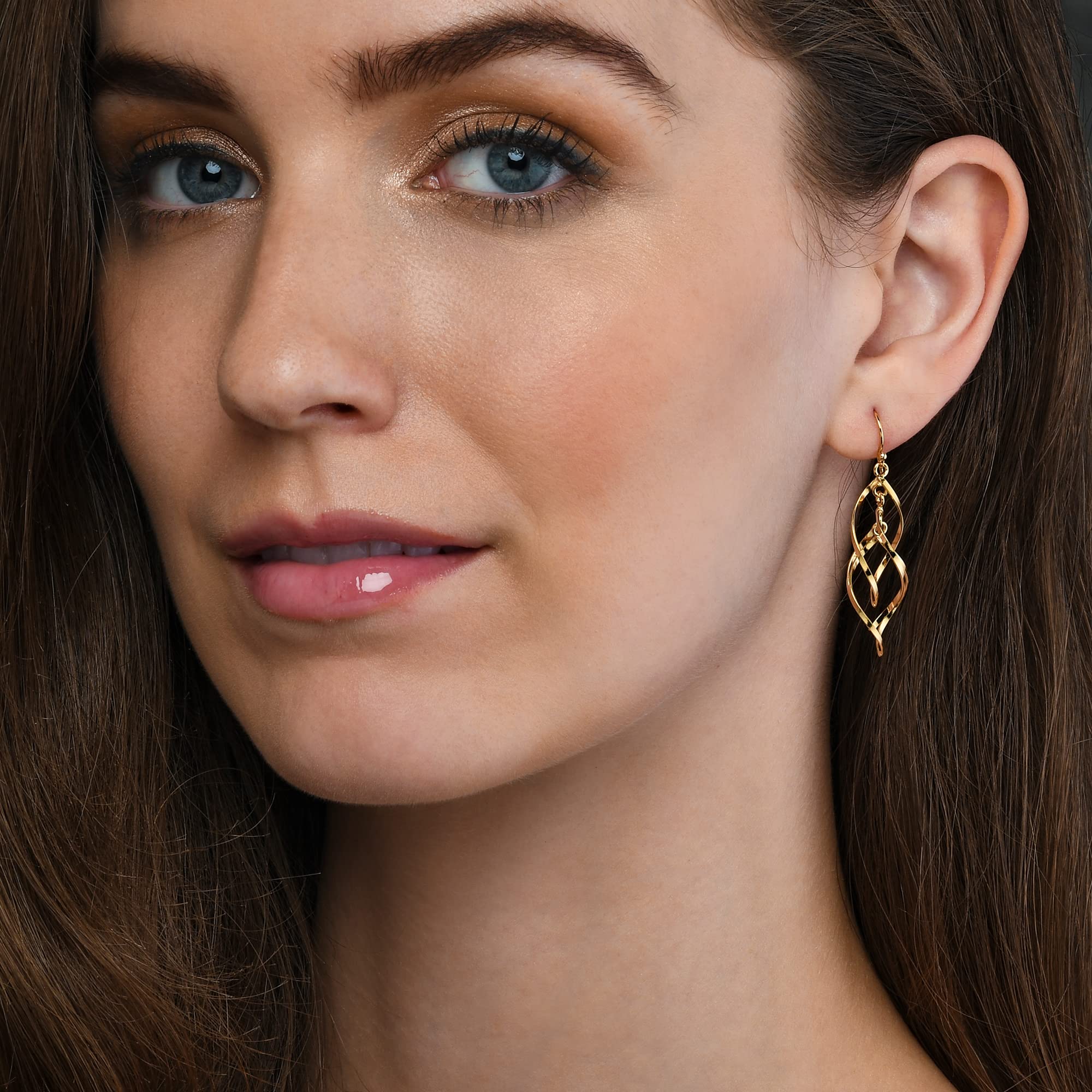 Diamond Treats Orecchini Pendenti in Argento Sterling 925 per Donna e Ragazza, Orecchini Lunghi Donna a Spirale in Oro o Argento, Orecchini Donna Argento 925 con Confezione Regalo
