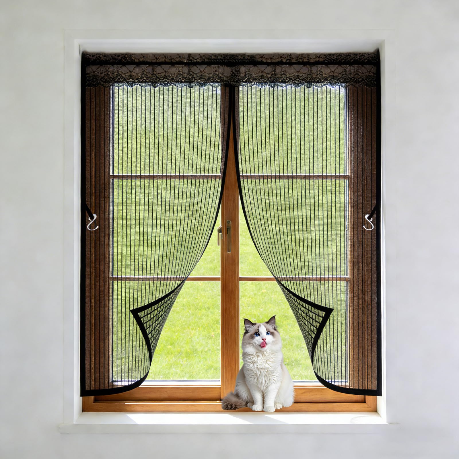 Moustiquaire de fenêtre 160 x 97 cm pour bloquer les insectes et garder l'air frais