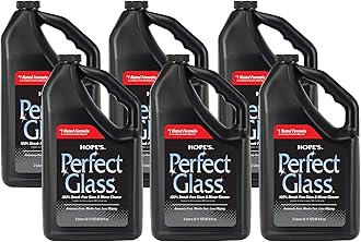 HOPE'S Perfect Glass Cleaner Spray Refill, Streak-Free, Ammonia-Free Window, Mirror, Screen, Tinted Glass, and Shower Door Cleaner, Indoor and Outdoor Glass Surfaces, 67.6 Ounce, Pack of 6