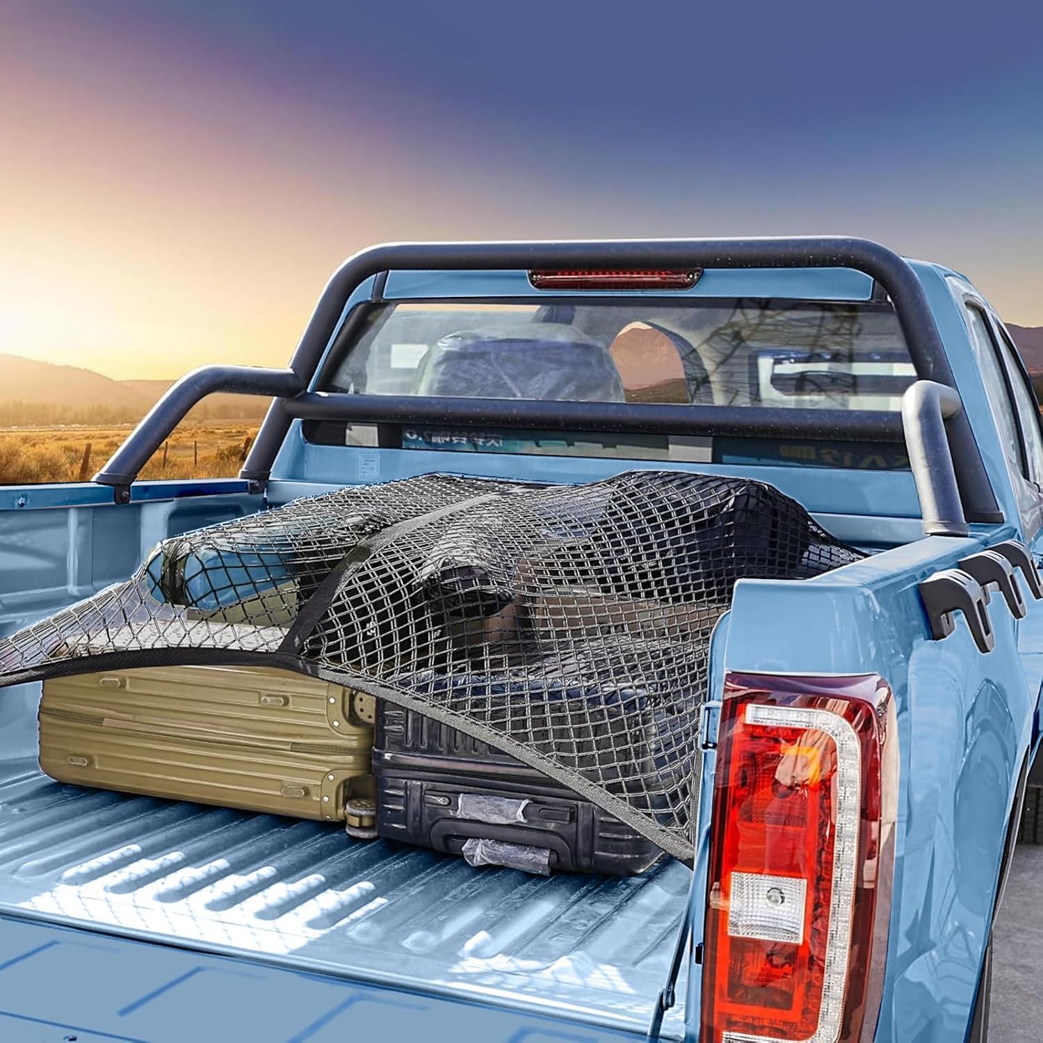 Rete Bagagliaio Auto, Rete Portaoggetti Auto, Accessori Camion, Rete Portabagagli per Auto Altamente Elastica, per Rimorchi di Pick-Up SUV, Estensibile Fino a 2,2-2,4 M