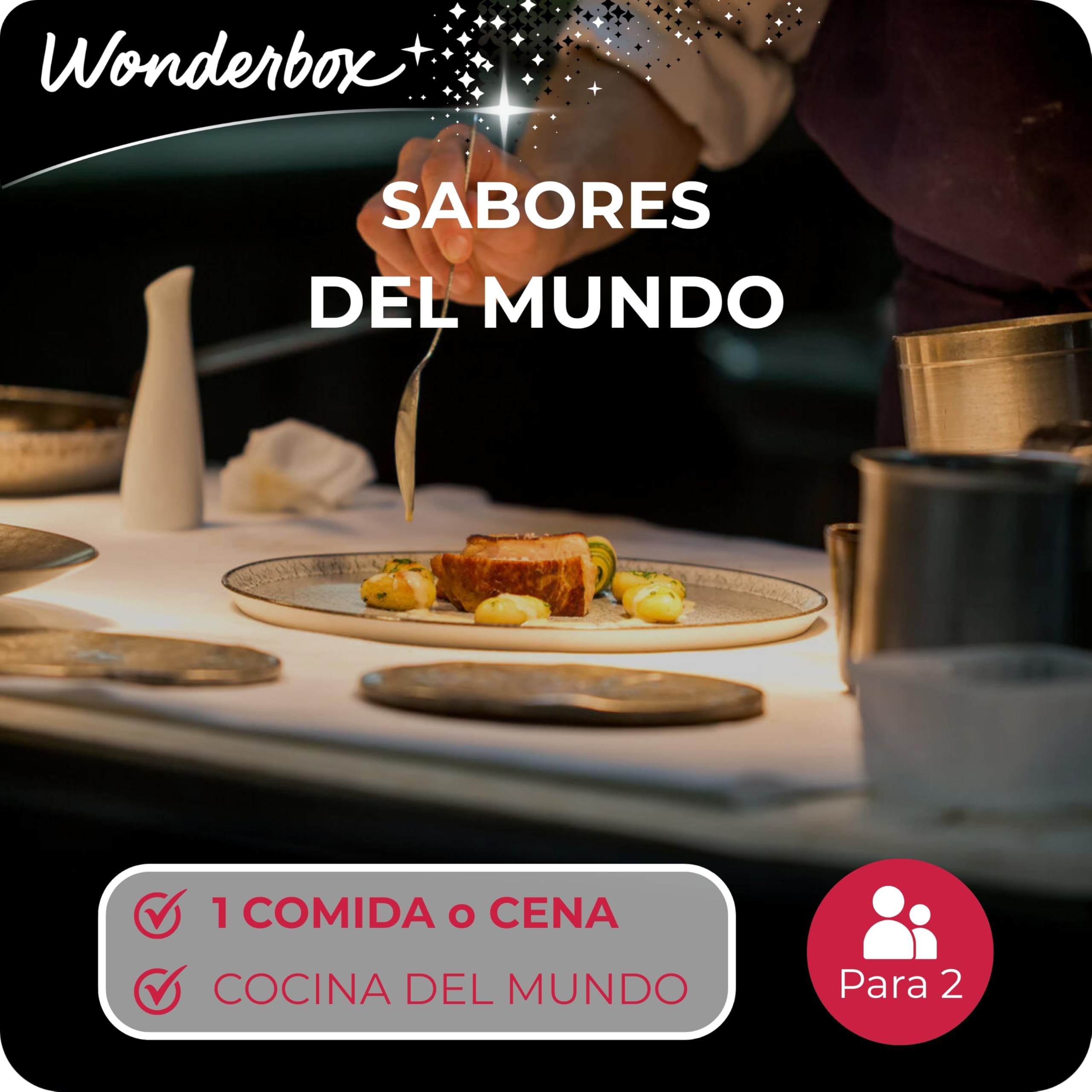 WONDERBOX Caja Regalo -SABORES del Mundo- 500 restaurantes para Dos Personas