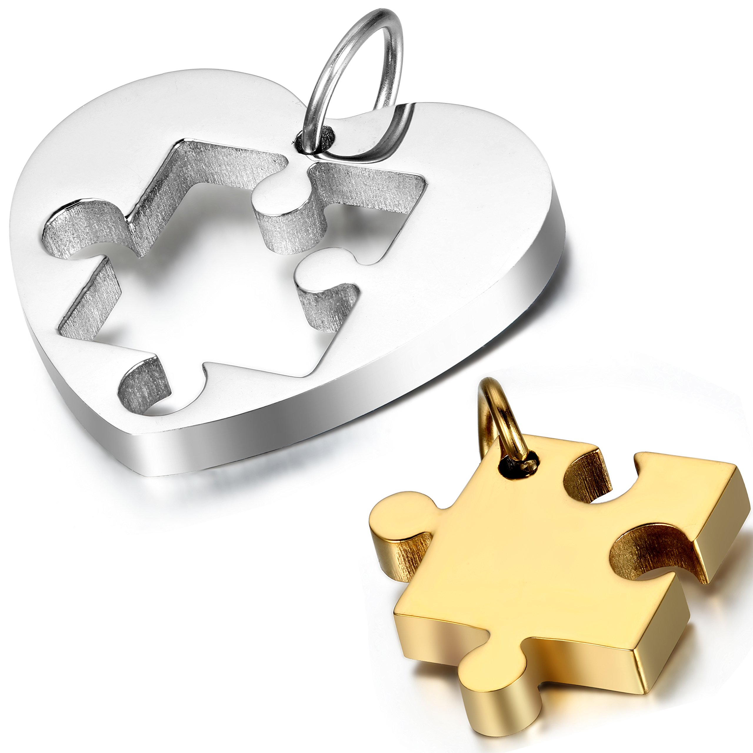 OIDEA Couple Puzzle Necklace Relationship Unique Jewelry Gifts for Girlfriend Boyfriend Wife Husband