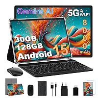 Tablet Android 15, 30GB RAM 128GB ROM(TF 2TB Espandibile)