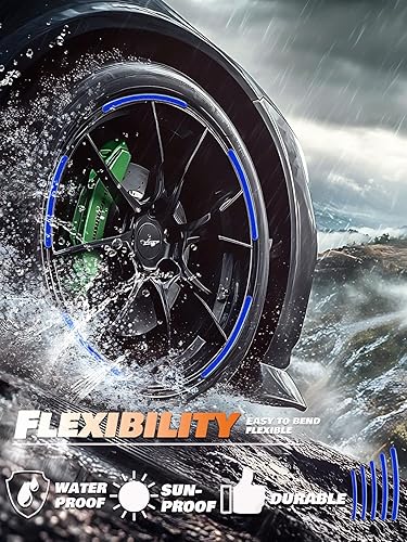 Miniatura 2 de Maicican Blue a - Pegatinas reflectantes de PVC para cejas de rueda, juego de 20, advertencia de seguridad nocturna, antiarañazos, impermeable, uso