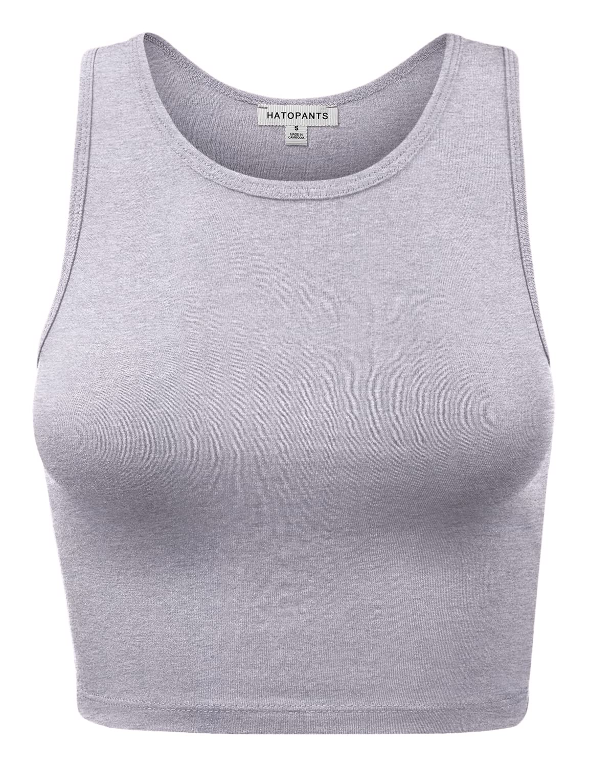 HATOPANTS Women Sleeveless Cami Crop Tank Tops Racerback High Halter Neck Shirts