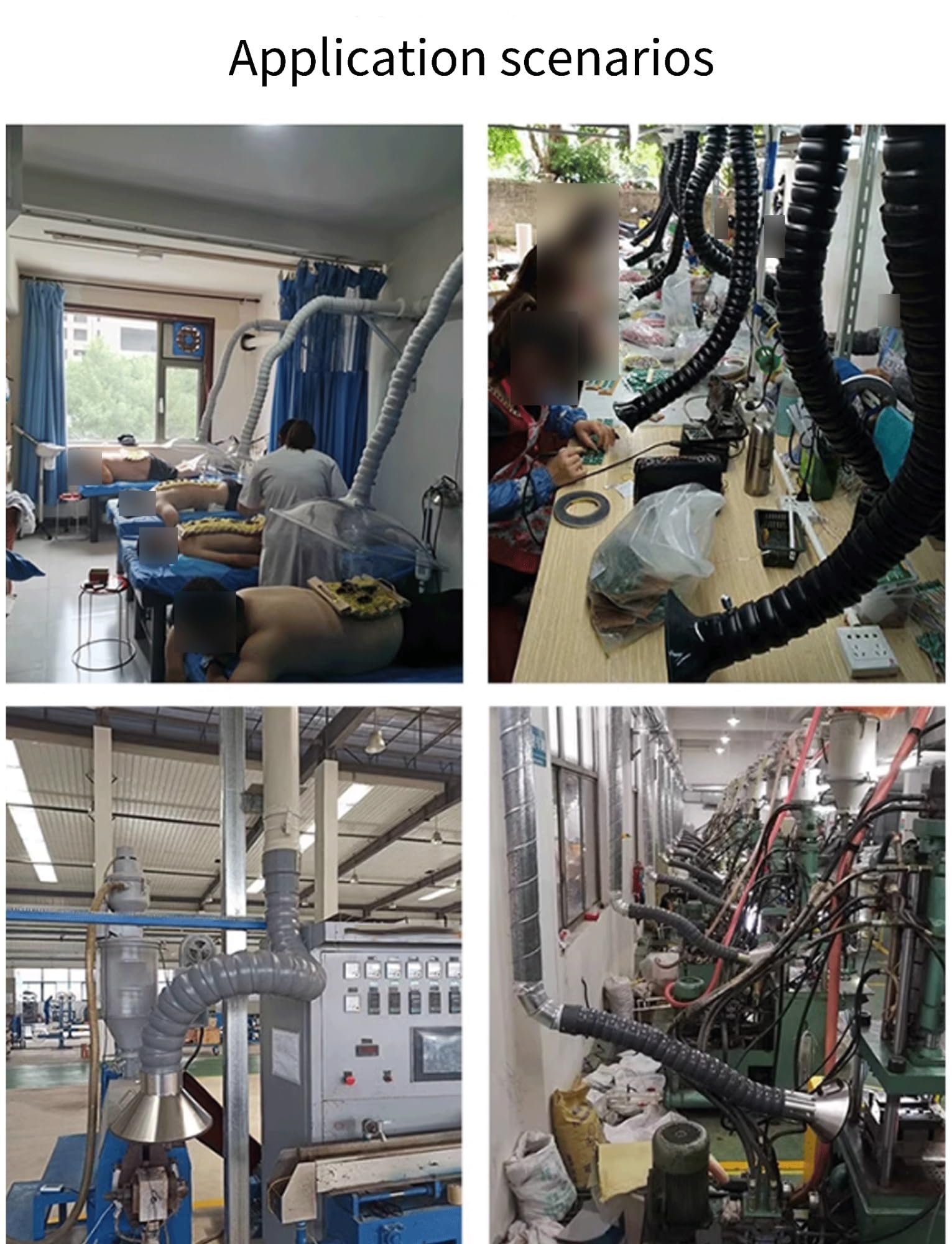 Extractor de humos de soldadura con válvula ajustable, tubo de ventilación for extracción de humos, brazo colector de conducto flexible for eliminación de aire/humo(7.5x150cm/2.9x58.5in)