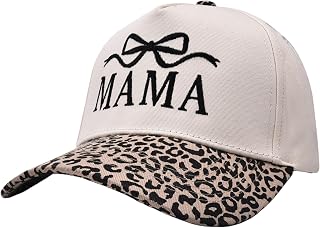 Women's Adjustable Baseball Cap Vintage Embroidered Trucker Hat for Moms Ponytail Fit Two-Tone Headwear with Bowknot Design