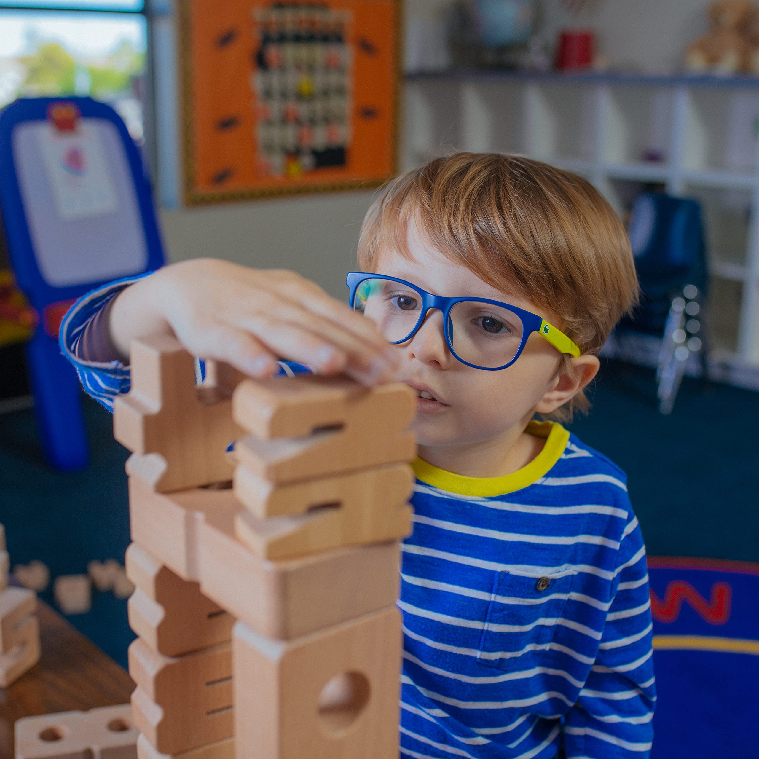 SumBlox Einsteiger Set - 38 Groß Holz Bausteine aus massiver Buche - Premium Zahlenbausteine Montessori Spielzeug - Mit 36 Aktivitätskarten in Deutsch zur Förderung des spielerischen Lernens