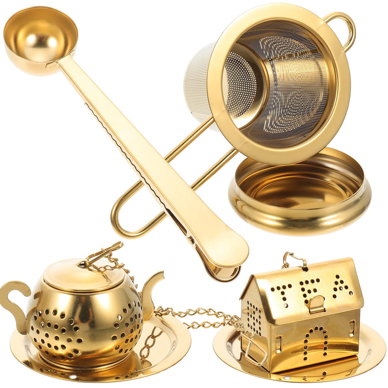 Infuseur à thé en acier inoxydable filtre fin or universel pour mug et théière