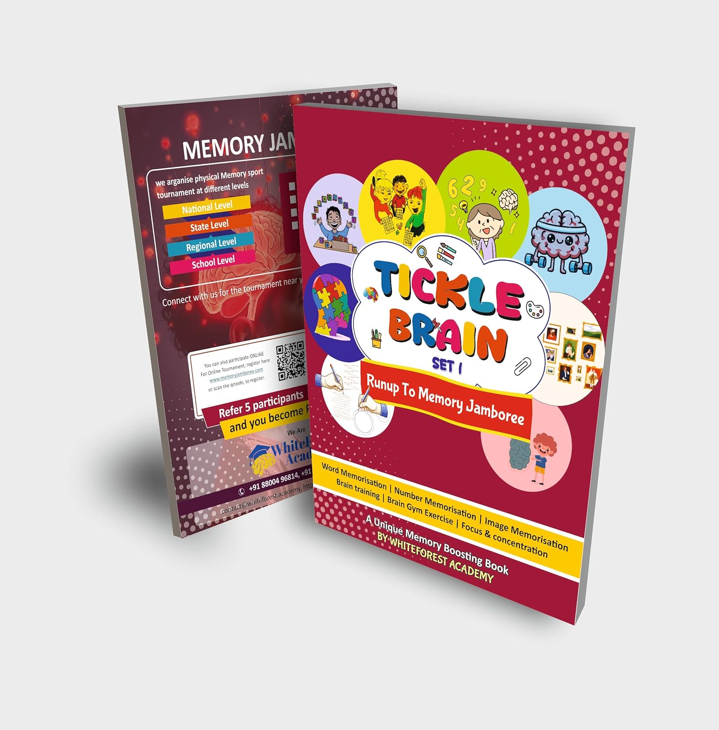 WhiteForest Academy Tickle Brain Memory Training Book Set 1, Memory and Focus Enhancement Workbook with Word, Number and Image Memorisation, Personal Development, Memory Improvement Age Group 5+ year. WhiteForest Academy Tickle Brain Memory Training Book Set 1, Memory and Focus Enhancement Workbook with Word, Number and Image Memorisation, Personal Development, Memory Improvement Age Group 5+ year.