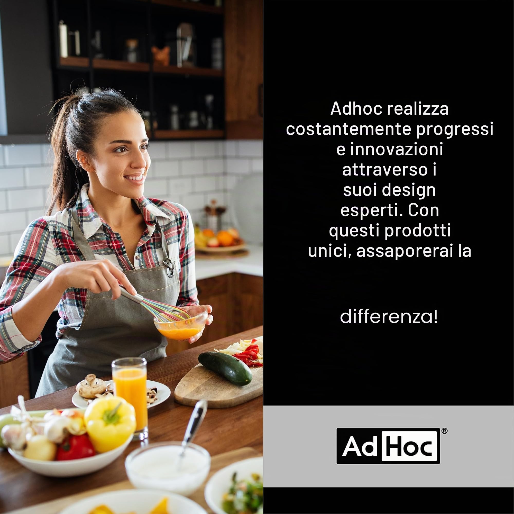 AdHoc GG30 - Grattugia fine CutnServe, con contenitore di raccolta, acciaio inox, legno di acacia