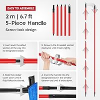 Vista 7 de Tyroler - Escobilla profesional de ventana para el hogar, escobilla de 12 a 80 pulgadas de largo para limpieza de ventanas, kit de limpieza