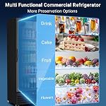 BODEGACOOLER Commercial Refrigerators Glass Door Fridge, 12.5 Cu. Ft Commercial Display Fefrigerator for sale, Back Bar Booler with Glass Door for Drink,Bar,drink, Display fridge with LED Light.