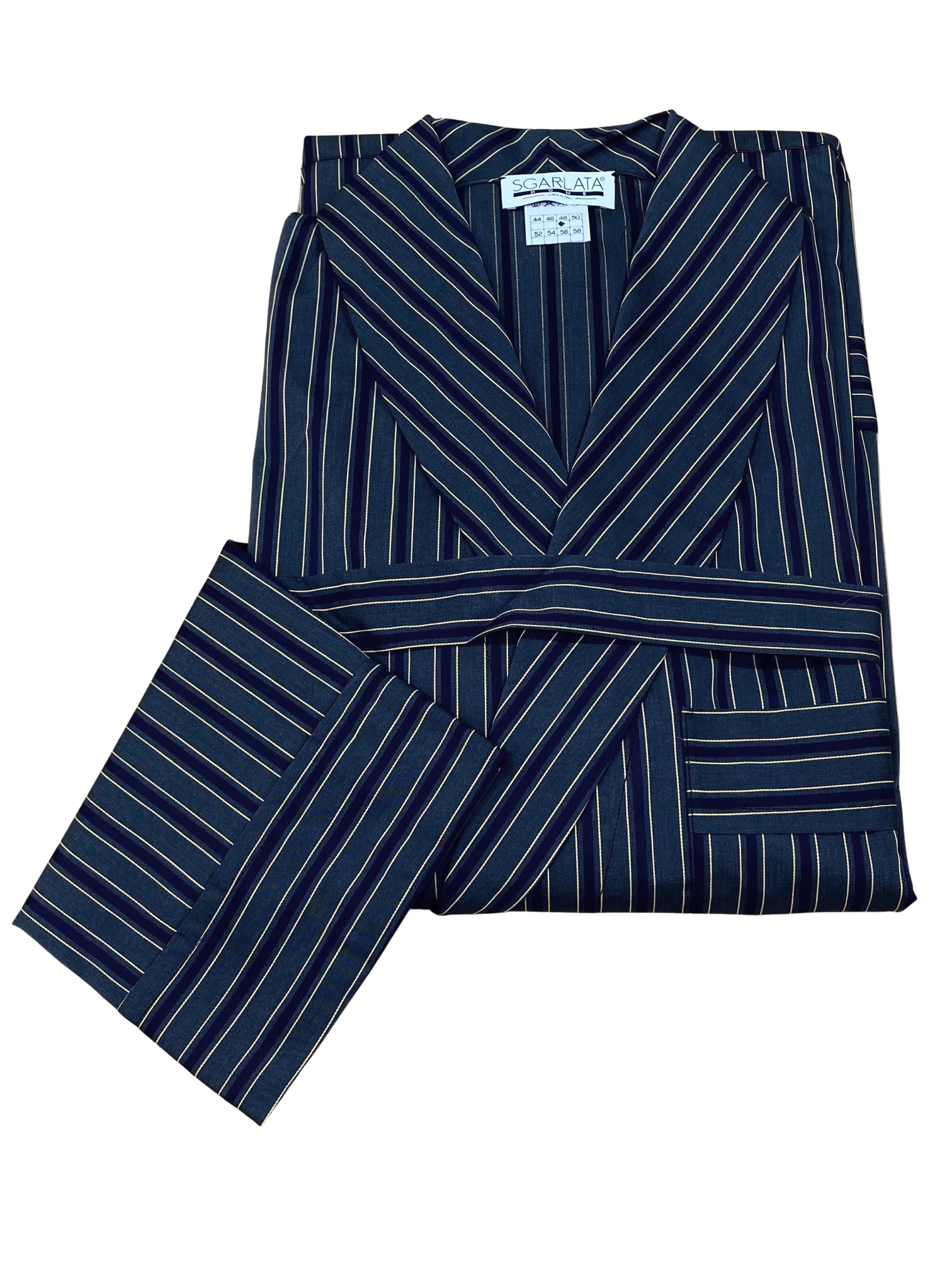 Bata de cámara para hombre de puro algodón Mako, mercerizado y teñido de hilo, peso Primaveril, art. Tiziano