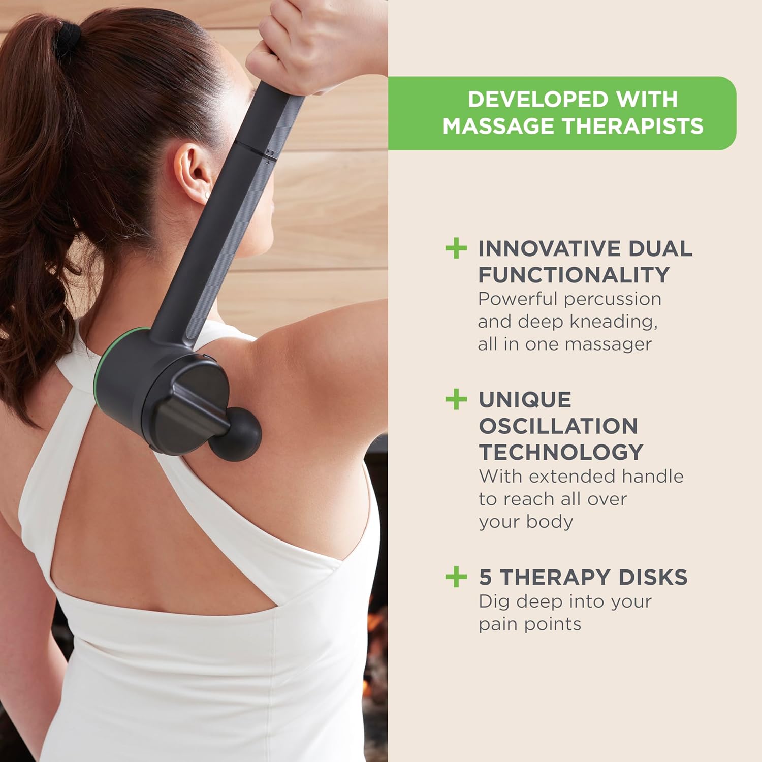 Conair Neck, Back and Foot Massager for Pain Relief Deep Tissue | Shiatsu Neck and Back Massager | Full Body Oscillating Percussion Massager with 5 Attachments, 4 Speeds