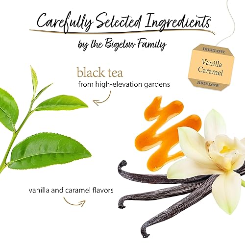Miniatura 3 de Bigelow Vanilla Caramel Black Tea, caja con 20 sobres (paquete de 6), té negro con cafeína, 120 bolsas de té en total